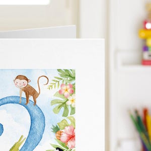 Safari 2nd Birthday Card: Personalized Kids Card