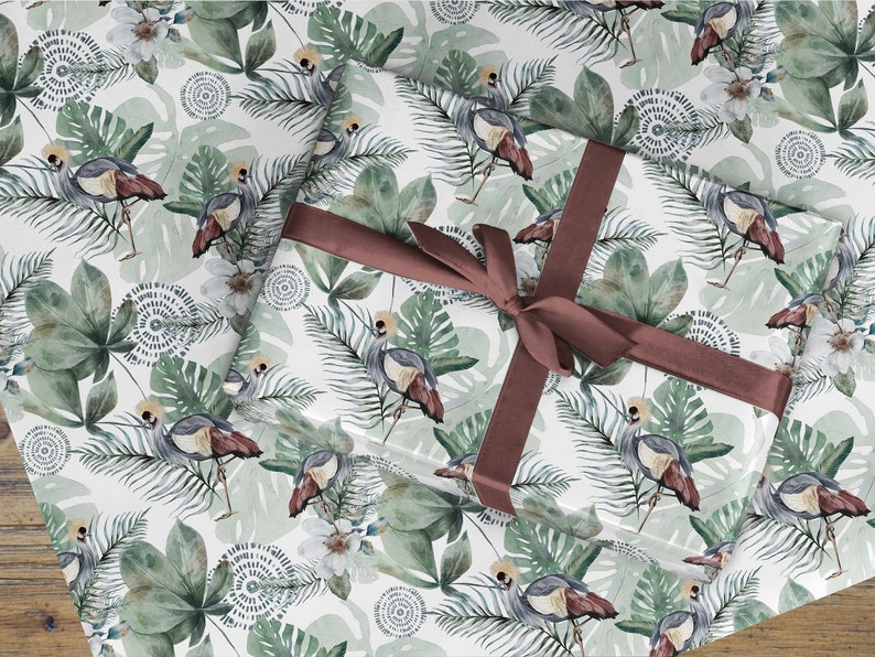 african bird gift wrap gift wrapping paper for birthday gift gift wrap for birthday african crane wrapping paper Crane Wrapping paper