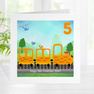 Carte personnalisée pour tout âge, conducteur de train, citerne, anniversaire 1er 2e 3e 4e 5e petit-fils 30e 40e 50e retraite mignon ouvrier des chemins de fer
