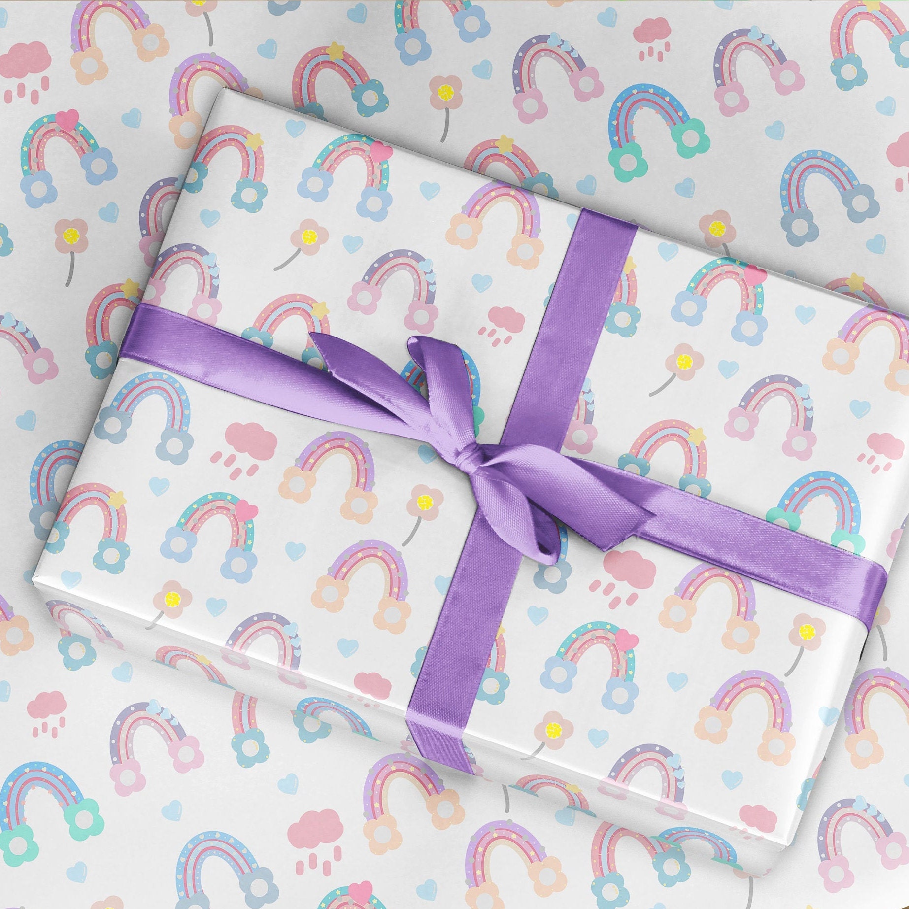 Rainbow Wrapping Paper Rainbow Gift Wrap Rainbow Decor Etsy