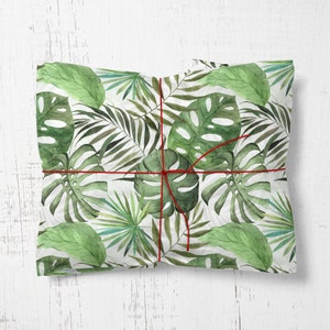 Rotolo di carta da regalo Tropical Leaf Carta da regalo, Jungle leaf monstera Formaggio svizzero, Home Plant Lady