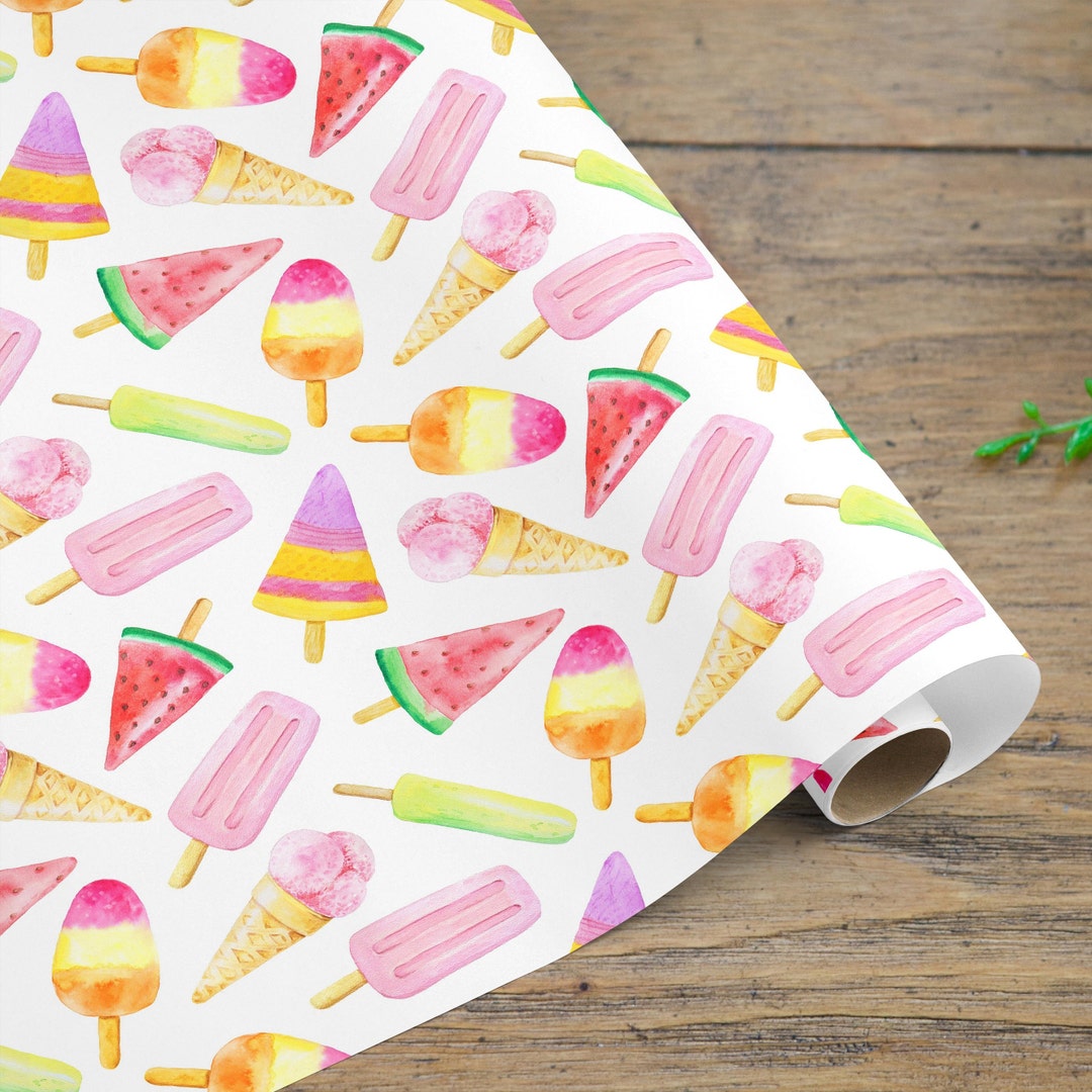 Fruit Ice Cream Wrapping Paper Food Gift Ice Lolly Gift Etsy