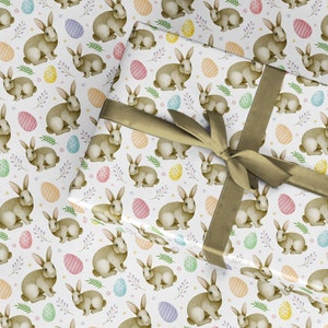 Carta da regalo - Uova di coniglio color pastello di Pasqua, caccia alle uova di Pasqua, rotolo di carta da regalo per regali in cestini, carta da regalo divertente, carina, carina, coniglietto lepre