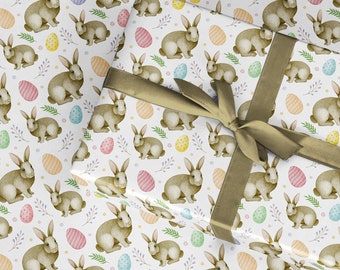 Easter Bunny Wrapping Paper: Pastel Rabbit & Egg Gift Wrap Roll