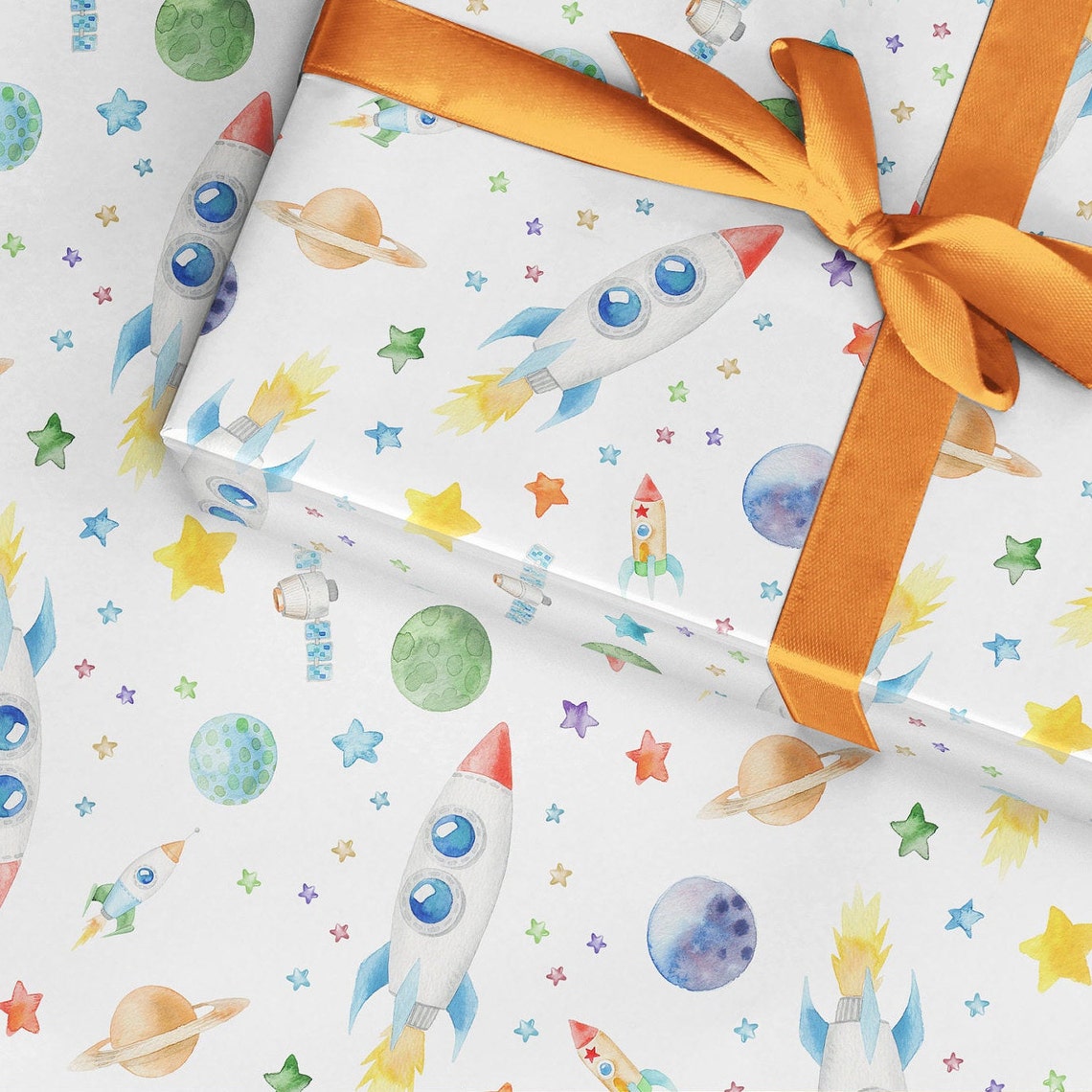 Wrapping Paper Roll Space wrapping paper astronaut birthday Etsy