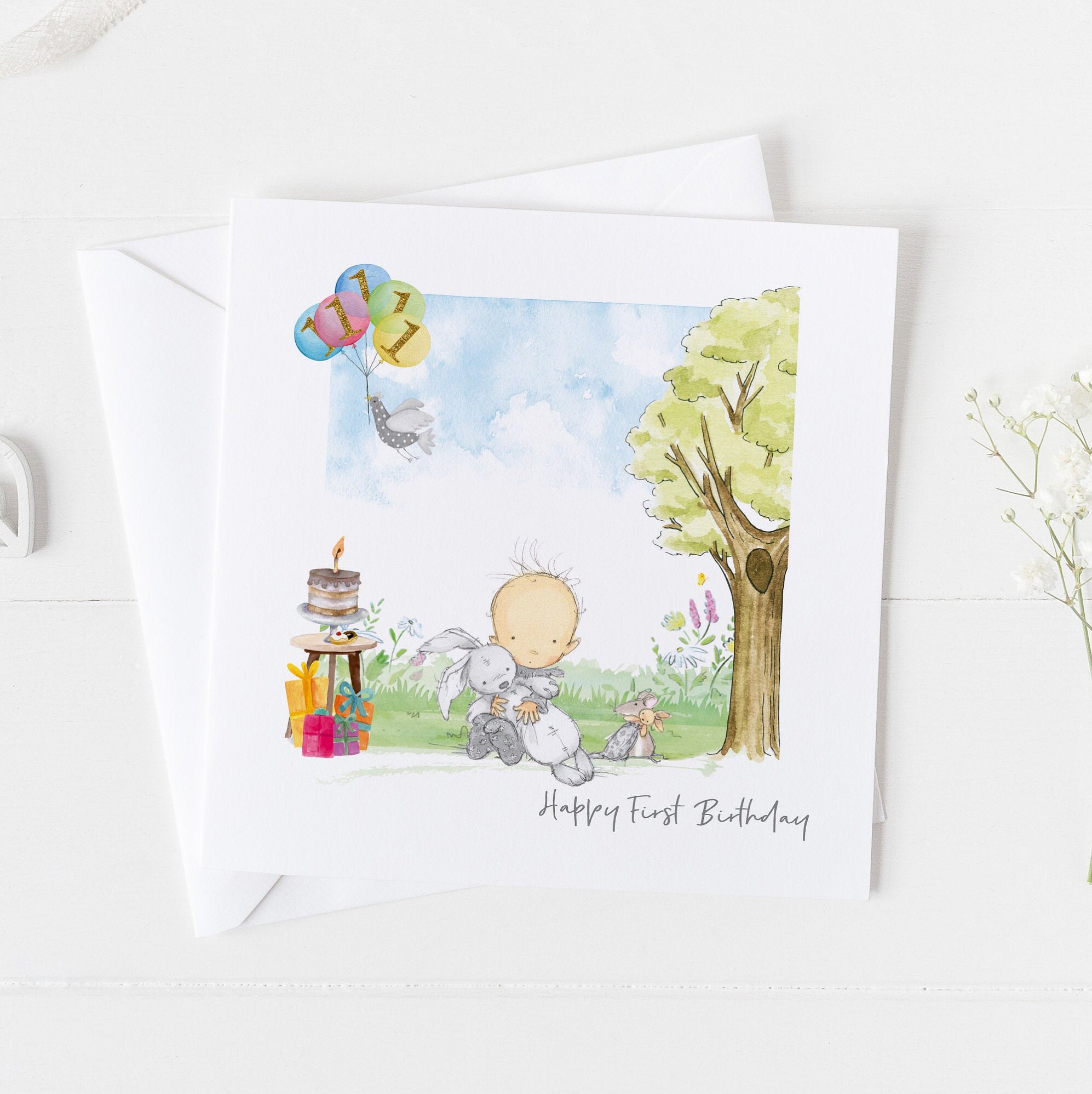1st Birthday Card With Matching Wrapping Paper 1st Birthday Etsy UK
