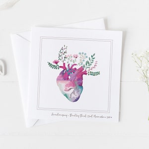 Herz Jubiläumskarte, Organspender, Spende, Genesung Transplantation, Krebsbewusstsein, Gehirn, Leber, Niere, Magen, Darm, Lunge