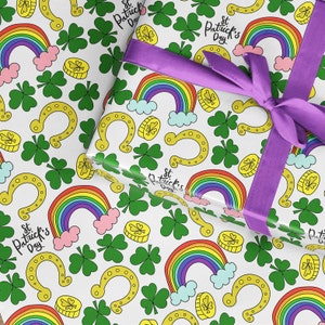 Rouleau de papier cadeau, le jour de la Saint-Patrick pour le jour du paddy irlandais, lutin pour homme