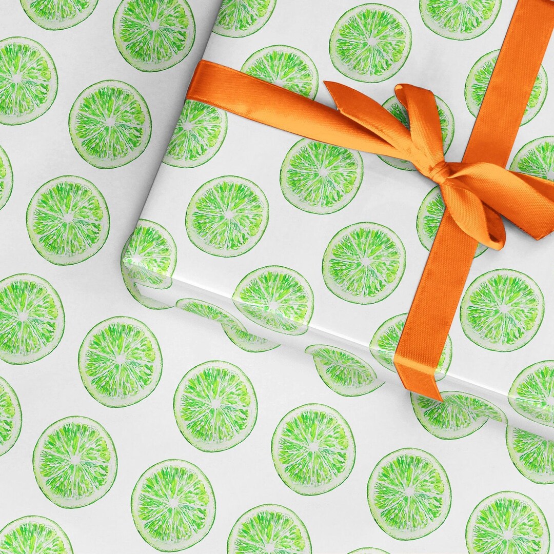 Lime Wrapping Paper Fruit Lime Wrapping Paper Fun Colourful Etsy UK