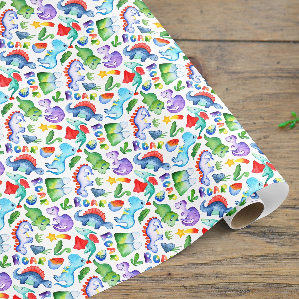 Dinosaur Wrapping Paper Dino Gift Wrap Kids Wrapping Paper Etsy UK
