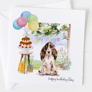 Spaniel Geburtstagskarte, Geschenkpapier, Geburtstagskarte für Hund, Geburtstagskarte für Spaniel, Haustier, Karte als Spaniel Geschenk,