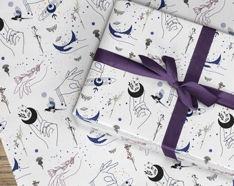 Papier cadeau déesse : papier cadeau gothique wicca