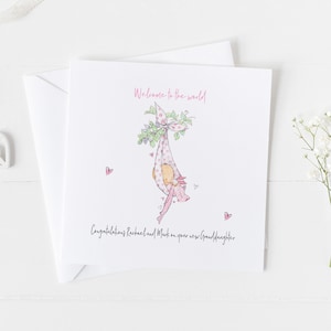 Nueva tarjeta de bebé personalizada para niñas y niños v5, Felicitaciones eres una nueva tarjeta de abuelo, tarjeta de hermana mayor, tarjeta de nueva madre