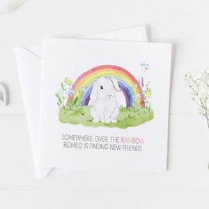 Carte commémorative du lapin de compagnie. Lapin désolé pour votre carte de perte. Cadeau commémoratif pour votre animal de compagnie v7