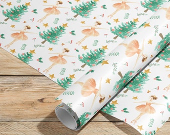 Nutcracker Christmas Wrapping Paper: Sugar Plum Fairy, Ballerina