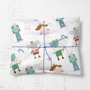 Papel de embrulho quebra-nozes para crianças, papel de embrulho soldado de Natal, papel de embrulho para presente quebra-nozes de Natal, papel de embrulho para presente de balé, Natal 4