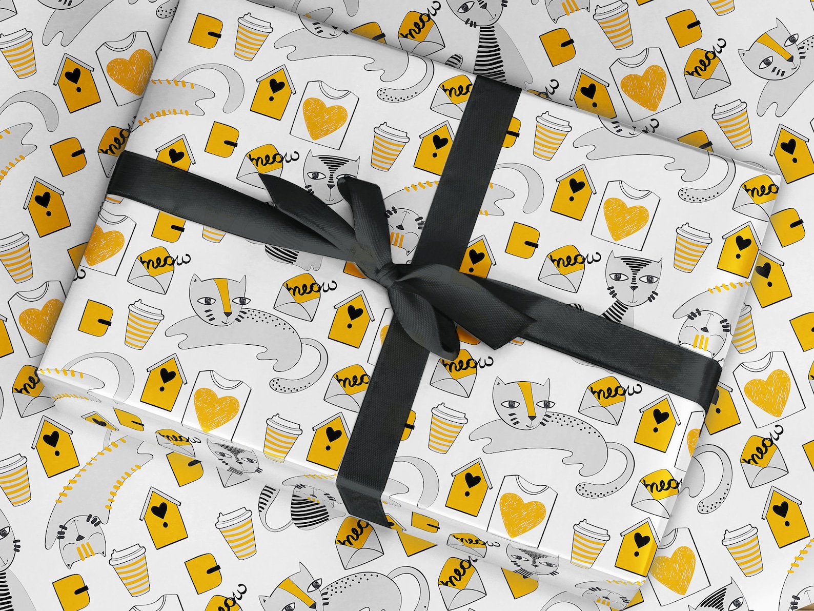 Cats wrapping paper cat gift wrap paper fun cat paper Etsy