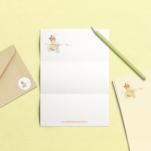 10x juego de escritura de Pascua con pegatinas y sobres, escritura de papel marfil niños conjunto de cartas, escritura personalizada ilustración de acuarela