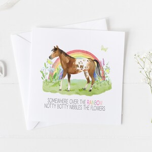 Carte commémorative d'animal de compagnie de cheval. Cadeau commémoratif poney pour votre animal de compagnie v6