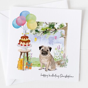 Mops Geburtstagskarte mit passendem Geschenkpapier, für jedes Alter, Hund Geburtstagskarte für, Haustier Karte, Mops Geschenke Dekor, Hund bester Freund furbaby Geburtstag