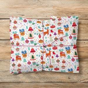 Carta da regalo natalizia scandinava, carta da regalo natalizia per bambini, carta da regalo di Natale, carta da regalo natalizia luminosa, carta da regalo scandinava colorata