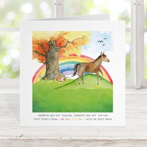 Carte commémorative de sympathie Welsh Cob Horse Pony, Rainbow bridge Carte de perte d’animal de compagnie carte de deuil animal, désolé votre carte de poney de perte