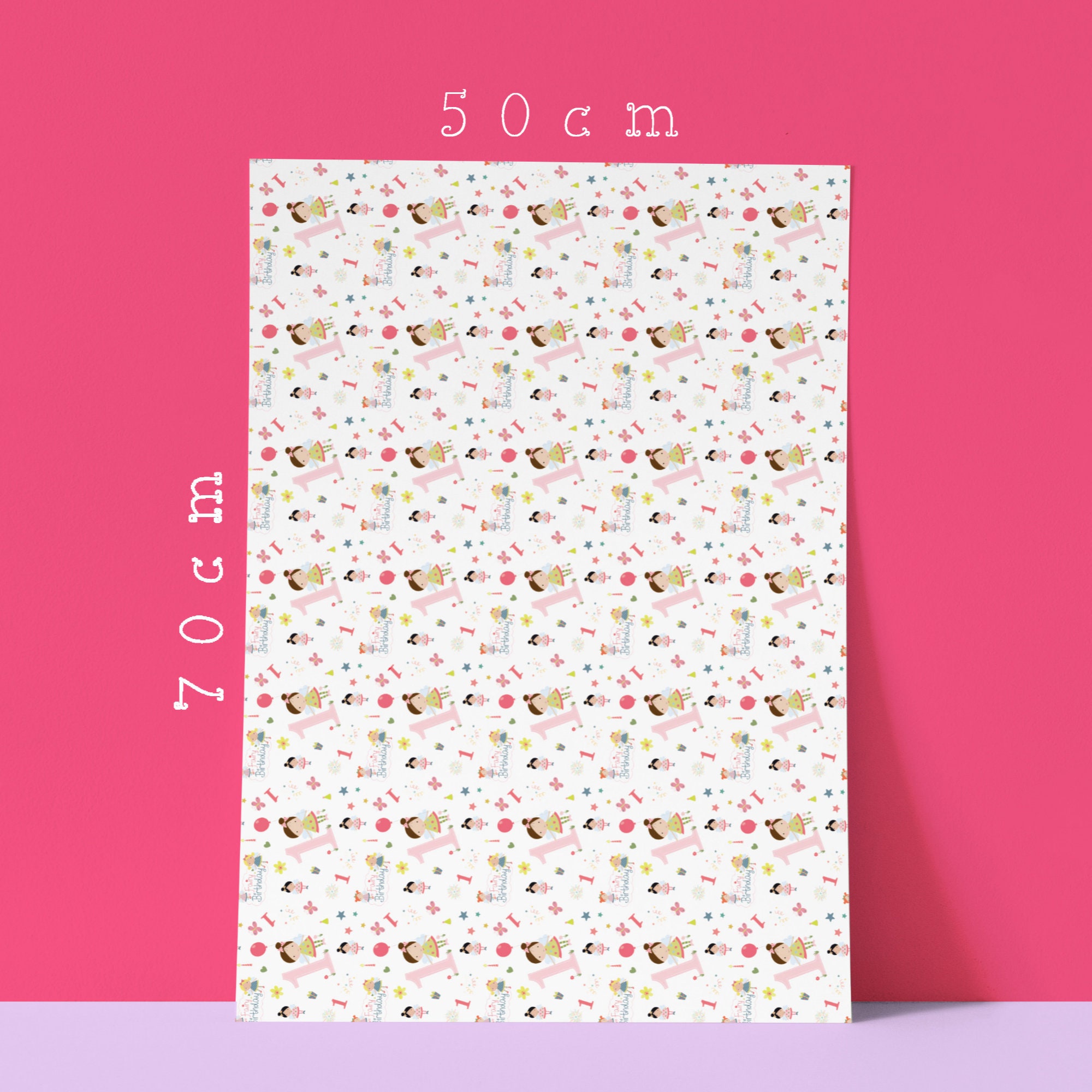 Kids 1st Birthday Girl Wrapping Paper Gift Wrap for a Girls Etsy