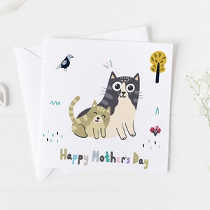 Katzen-Mutter-Tageskarte Zeitgenössische 1. Mutter-Tageskarte, Muttertagskarte, Mama-Baby, Katzenbaby-Muttersonntag, Papa-Baby, Vatertagskarte