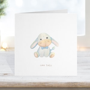 Carte garçon nouveau-né ou carte 1er anniversaire, carte de félicitations nouveau bébé, portant un noeud papillon bébé, nouvelle carte frère soeur bairn carte nouveau-né
