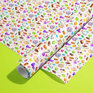 Bonbonpapierrolle, Bonbonpapier, Bonbonpapier, süßes Geschenkpapier, süßes Geschenkpapier, Lollipoppapier, Naschkatze