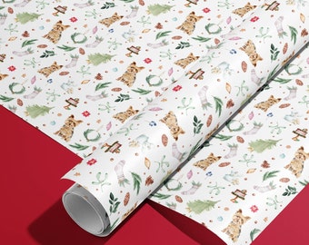 Yorkshire Terrier Wrapping Paper Roll, Yorky Christmas Gift Wrap, Dog Christmas Paper