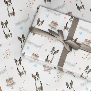 Boston Terrier Geschenkpapier, Hunde Geschenkpapier, Geschenkpapier, Furbaby Geburtstag, American Gentleman Geburtstag, Karten in unserem Shop erhältlich