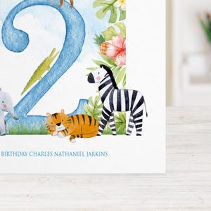 Safari 2nd Birthday Card: Personalized Kids Card