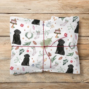 Rotolo di carta da regalo per cani d'acqua portoghesi, carta da regalo natalizia per cani, carta da regalo natalizia per barboncini, regalo divertente per cani e cuccioli