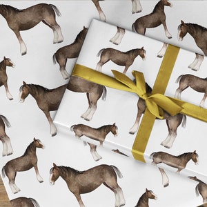 Rouleau de papier d'emballage, papier pour poneys, emballez votre cadeau de sellerie pour chevaux dans du papier pour chevaux, cheval de la Comté