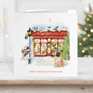 Carte de Noël pour chiens de diverses races, carte de Noël personnalisée pour chiens, carte de Noël pour chiens, carte des chiens, carte de Noël pour animaux de compagnie, boutique d’hiver