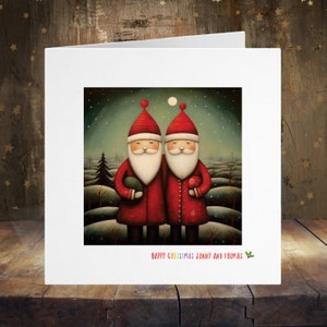 Carte de Noël gay, fierté lgbtq+ du père Noël, couple gay hommes hommes, MLM .5
