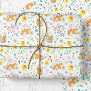 Papel de regalo de feliz Pascua, diseño de pastel de Pascua, papel de regalo para, papel de búsqueda de huevos de Pascua, regalos de Pascua, ideal para envolver sus canastas de Pascua