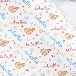 Papel de regalo para bautizo de madrina, papel de regalo para bautizo, papel de regalo para padrino