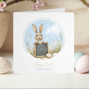 Osterkarte - Personalisierte Kaninchen Grußkarte, Osterhase Karte, Osterenkel, Eiersuche, Hase Aquarell - Story Karte Kapitel 7