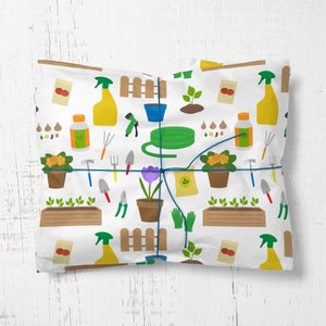 Gardening wrapping paper, Fathers day wrapping paper, lawnmower tools wrapping paper for dad men v2