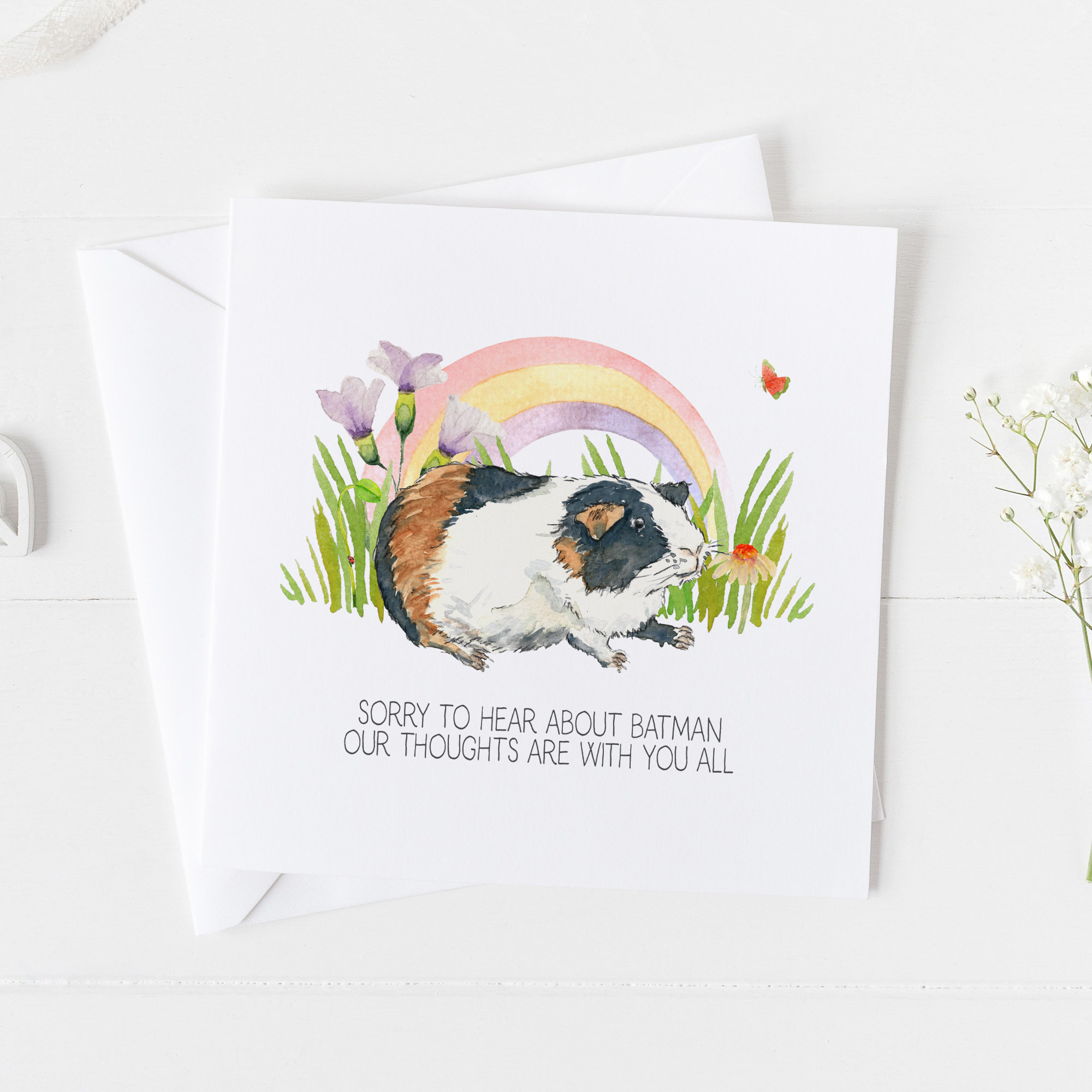 Guinea Pig. Pet Memorial Card. Memorial Gift for Your Pet. Etsy