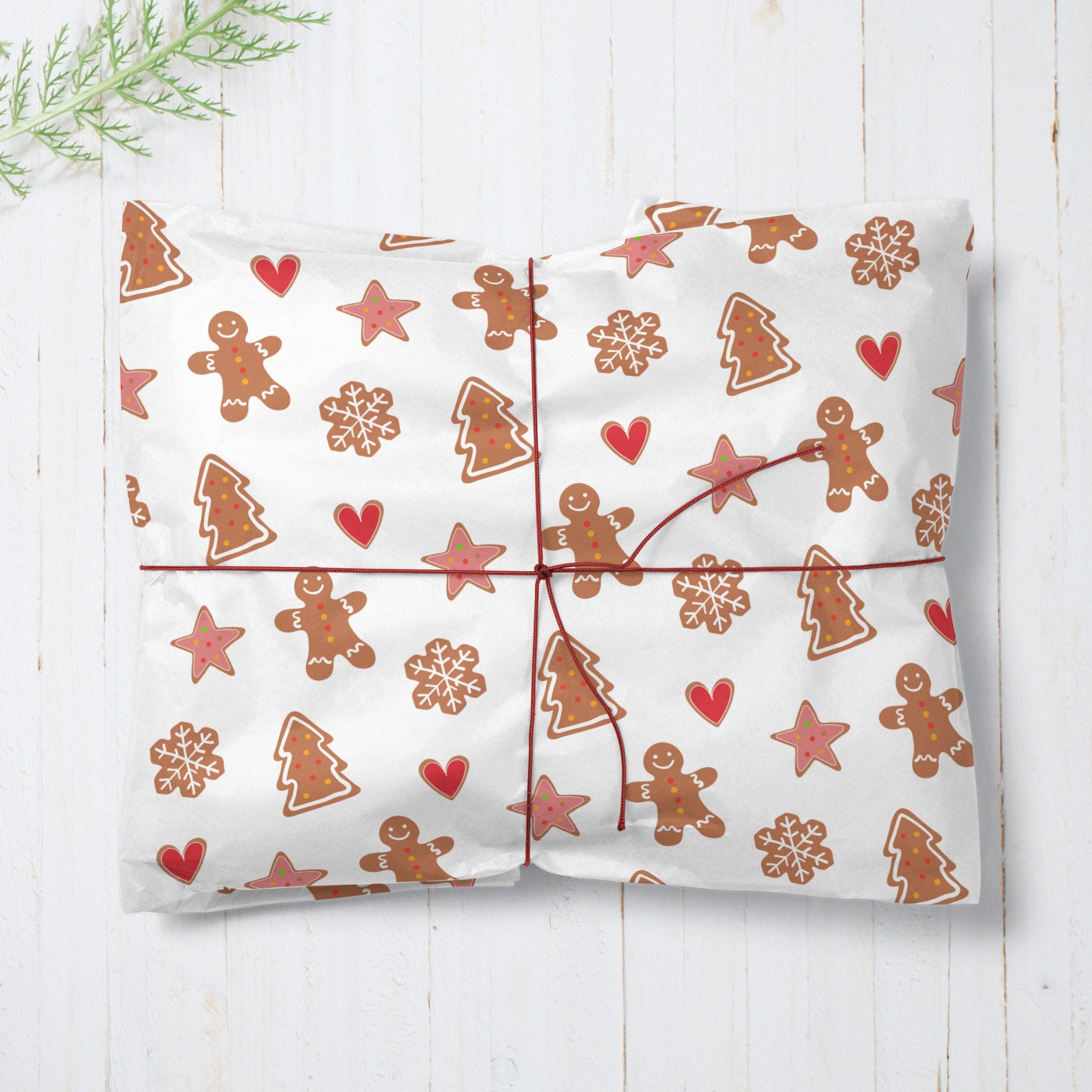 Cute Coastal Gingerbread Christmas Cookies Gift Wrap Sheets | Holiday Gift  Wrapping