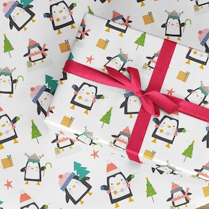 Carta da regalo natalizia a forma di pinguino, carta da regalo divertente a forma di pinguino, carta da regalo natalizia originale, carta natalizia a forma di pinguino, carta natalizia per bambini 1