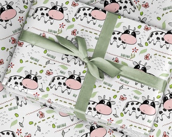 daffodil cow, Spring Windmill Holland Dutch Sunrise pig Wrapping Paper Roll