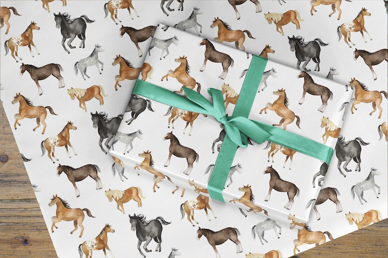 Horse Wrapping Paper Horse Gift Wrap Pony Gift Wrapping Etsy