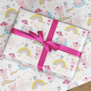 Papier d'emballage de cochon, papier d'emballage de cochon, emballage cadeau en papier d'emballage de ferme, papier d'emballage d'anniversaire pour, papier d'emballage amusant pour, garçons filles