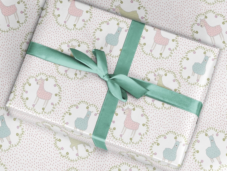 Wrapping Paper Roll New Baby Wrapping Paper Gift Wrap Llama Etsy UK