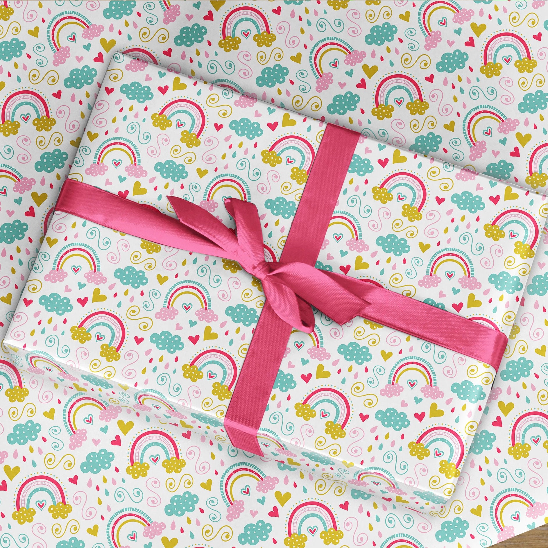 Rainbow Wrapping Paper Rainbow Gift Wrap Rainbow Decor Etsy