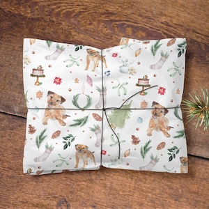 Carta da regalo natalizia Border Terrier, carta da regalo per cani Terrier, regalo per cagnolini, rotoli di carta da regalo disponibili per varie razze di cuccioli di animali domestici